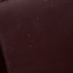 Pre Owned Celine Burgundy Leather and Suede Medium Trapeze Bag