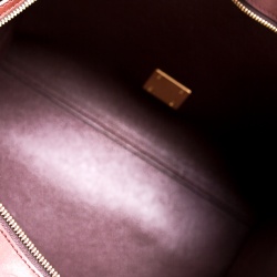 Pre Owned Celine Burgundy Leather and Suede Medium Trapeze Bag