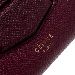 Pre Owned Celine Burgundy Leather Trotteur Clutch