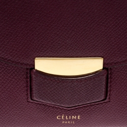 Pre Owned Celine Burgundy Leather Trotteur Clutch