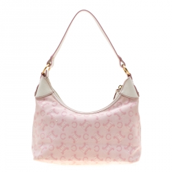 Celine Pink/White Macadam Canvas Hobo