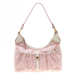 Celine Pink/White Macadam Canvas Hobo