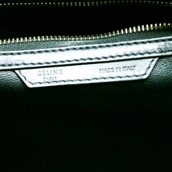 Pre Owned Celine Black/White Leather Mini Luggage Tote