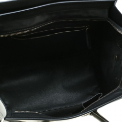 Pre Owned Celine Black/White Leather Mini Luggage Tote