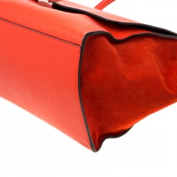 مملوكة مسبقًا Celine Red Leather and Suede Medium Trapeze Tote