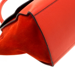 مملوكة مسبقًا Celine Red Leather and Suede Medium Trapeze Tote