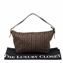 Pre Owned Celine Brown Macadam Canvas Pochette Bag