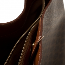 Pre Owned Celine Brown Macadam Coated Canvas Shoulder Bag