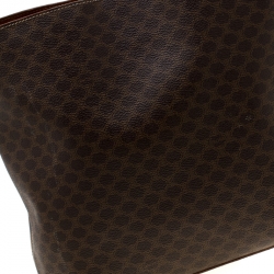 Pre Owned Celine Brown Macadam Coated Canvas Shoulder Bag