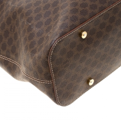 Pre Owned Celine Brown Macadam Coated Canvas Shoulder Bag