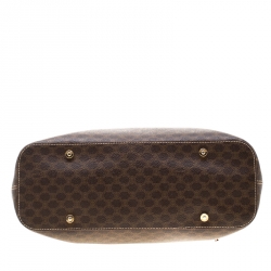 Pre Owned Celine Brown Macadam Coated Canvas Shoulder Bag