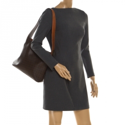 Pre Owned Celine Brown Macadam Coated Canvas Shoulder Bag