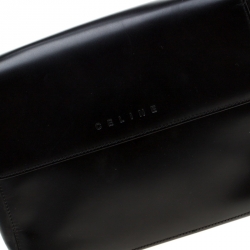 Pre Owned Celine Black Leather Flap Shoulder Bag