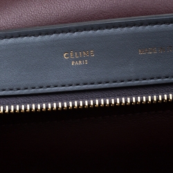 Pre Owned Celine Tri Color Leather and Suede Medium Trapeze Bag