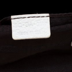 Pre Owned حقيبة سيلين فريم جلد أبيض