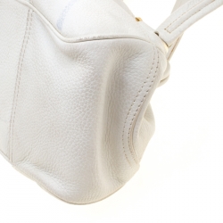 Pre Owned حقيبة سيلين فريم جلد أبيض