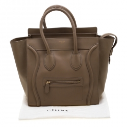 مملوكة مسبقًا Celine Beige Leather Vermillion Mini Luggage Tote