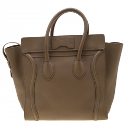 مملوكة مسبقًا Celine Beige Leather Vermillion Mini Luggage Tote