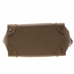 مملوكة مسبقًا Celine Beige Leather Vermillion Mini Luggage Tote