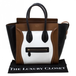 مملوكة مسبقًا حقيبة يد سيلين ميني لاغيدج جلد ثلاثية اللون