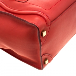 Pre Owned حقيبة يد سيلين مايكرو لاغدغ جلد برتقالية