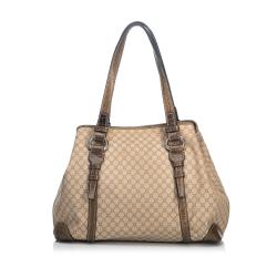 Pre Owned Celine Brown/Beige Macadam Canvas Tote Bag