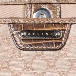 Pre Owned Celine Brown/Beige Macadam Canvas Tote Bag