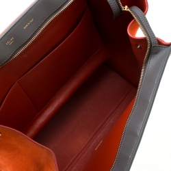 Pre Owned Celine Tricolor Leather and Suede Medium Trapeze Bag