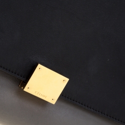 Pre Owned Celine Tricolor Leather and Suede Medium Trapeze Bag