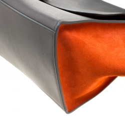 Pre Owned Celine Tricolor Leather and Suede Medium Trapeze Bag