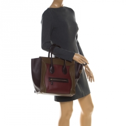 Pre Owned Celine Multicolor Leather Medium Phantom Luggage Tote 