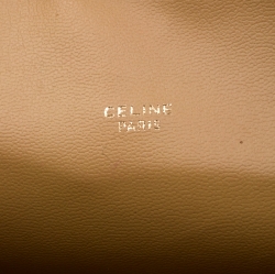 Pre Owned Celine Beige/Tan Coated Canvas and Leather Clutch