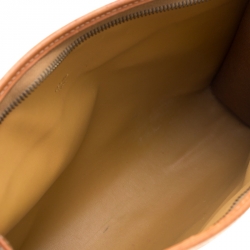 Pre Owned Celine Beige/Tan Coated Canvas and Leather Clutch