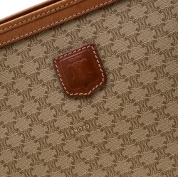 Pre Owned Celine Beige/Tan Coated Canvas and Leather Clutch