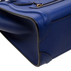 Pre Owned حقيبة يد سيلين نانو لاغيدغ جلد أزرق