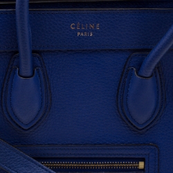 Pre Owned حقيبة يد سيلين نانو لاغيدغ جلد أزرق