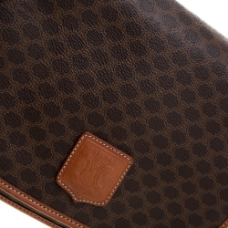 Pre Owned Celine Brown Macadam Coated Canvas Crossbody Bag