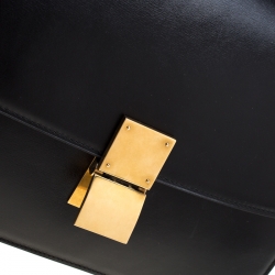 Pre Owned Celine Black Leather Medium Classic Box Shoulder Bag