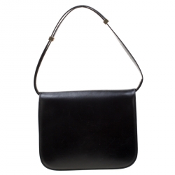 Pre Owned Celine Black Leather Medium Classic Box Shoulder Bag