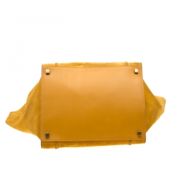 Pre Owned Celine Mustard Suede Medium Phantom Luggage Tote