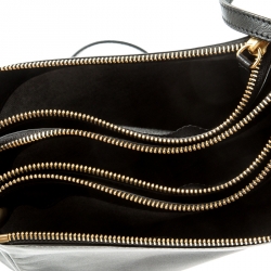 Pre Owned Celine Black Leather Large Trio Crossbody Bag  