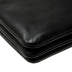 Pre Owned Celine Black Leather Large Trio Crossbody Bag  