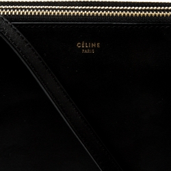 Pre Owned Celine Black Leather Large Trio Crossbody Bag  