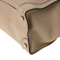 Pre Owned Celine Beige Leather Mini Luggage Tote