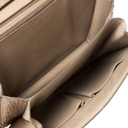 Pre Owned حقيبة كتف سيلين كلاسيك بوكس جلد ثعبان بيج متوسطة