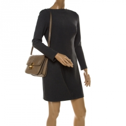 Pre Owned حقيبة كتف سيلين كلاسيك بوكس جلد ثعبان بيج متوسطة