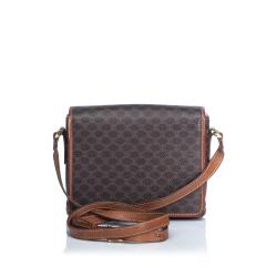 Pre Owned Celine Brown Macadam Crossbody Bag