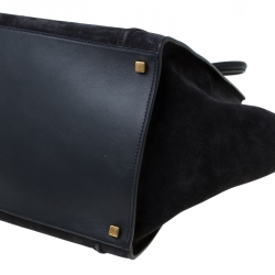 Pre Owned Celine Black Nubuck and Leather Medium Phantom Luggage Tote