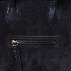 Pre Owned Celine Black Nubuck and Leather Medium Phantom Luggage Tote