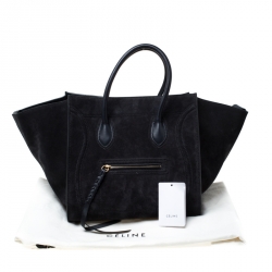 Pre Owned Celine Black Nubuck and Leather Medium Phantom Luggage Tote